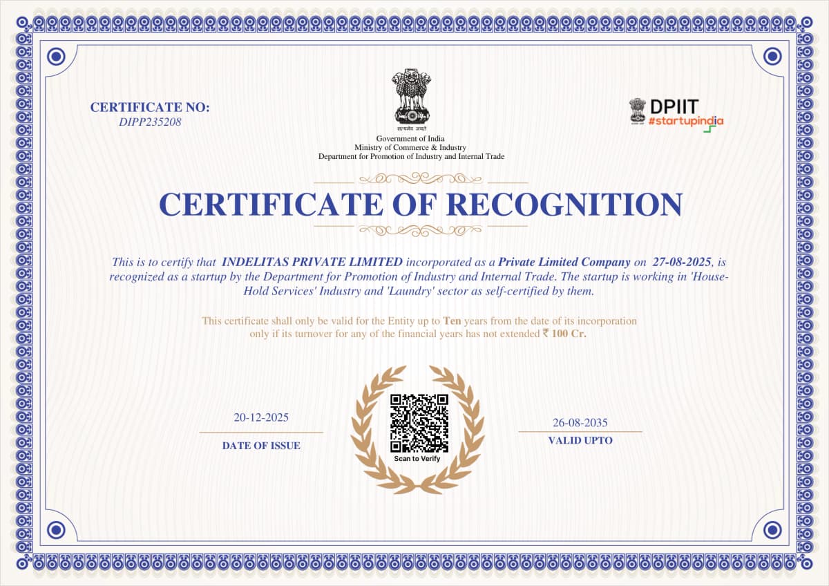 Startup india Certificate